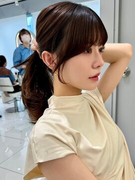 エジョン 幡ヶ谷店(Aejon) 顔まわり/レイヤーロング/韓国ヘア/ベビーピンク/新宿