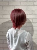 ブリーチカラー×レッドベージュ◎韓国風くびれヘア