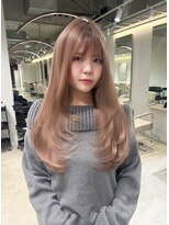 ジーナ 渋谷神南(Zina) レイヤーカット/韓国レイヤー/前髪/ミルクティーベージュ/小顔