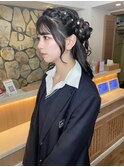 編み込みくるみちゃんヘア 卒業式 ヘアアレンジ
