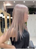 ミルクティーベージュハイトーンベージュダブルカラーレイヤー