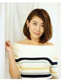 ゆるふわ小顔ワンカールボブ