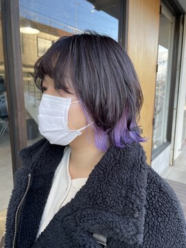 ノア(noa.) 『デザインカラー』ウルフ×バイオレットインナーカラー