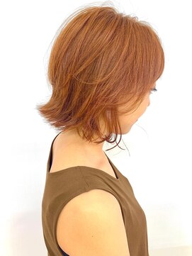 クオリス 赤塚店(QUALIS) 10代20代/大人可愛い/くびれ/外ハネレイヤーボブ/暖色系ベージュ