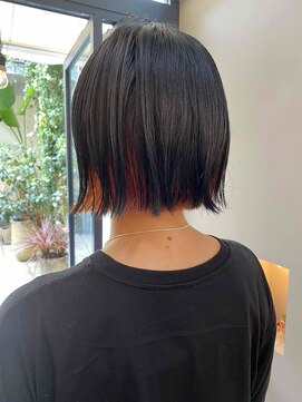 メイクス 表参道(MAKE'S omotesando) ワイドバングボブ/切りっぱなしボブ/インナーカラー/マッシュ