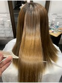 黒髪ロングストレートグレーベージュエギョモリオン眉ショート