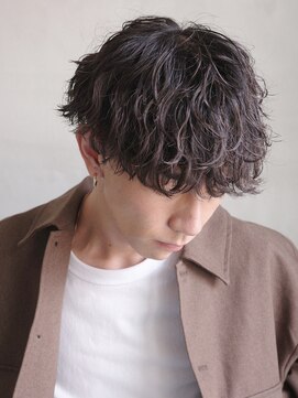 フィフス 渋谷(fifth) ゆるめ波巻きスパイラルパーマ束感マッシュヘア