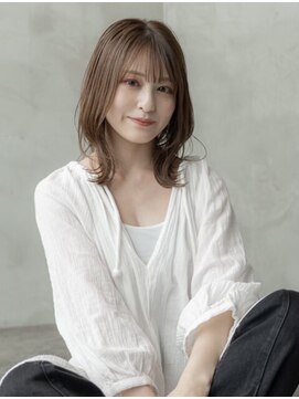 オースティン 調布アミックス(AUSTIN) 大人かわいい前髪セシルカットココアブラウンフリンジウェーブ