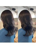 ダークグレージュ×ミディアムスタイル