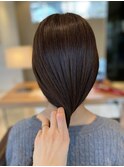 つやつやブラウン ベージュ/切りっぱなしボブ