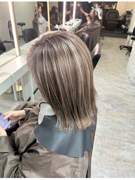 ブレンド 渋谷(BLend) ホワイトグレージュミニウルフデジタルパーマチェリーブラウン