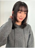 ダークグレージュ　透明感カラー　レイヤーカット　フルバング
