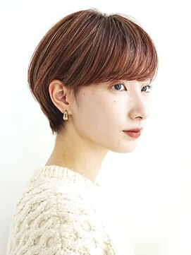 丸みショート・ボブ/丸顔/前髪あり/絶壁解消/40代/30代/長め