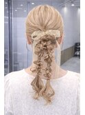 お呼ばれパーティーヘアセット11/ヘアメイク/ブリーチ/レイヤー