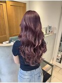 ピンクラベンダー　ハイトーン　ケアブリーチ　ロング　横浜★
