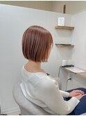 ◆ブリーチなしオレンジボブの都会モードスタイル