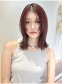 [ブリーチなしダブルカラー]暖色系ウルフレイヤー×顔周りカット
