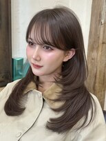 ライン(LINE)&nbsp;韓国風/レイヤー/前髪カット/オリーブ/透明感/ハッシュカット
