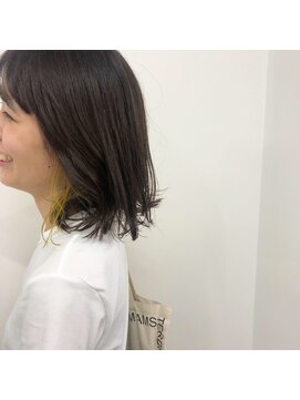 キー(kii) ポイントカラー × yellow　インナーカラー　福岡　天神　今泉