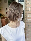 細めハイライトの脱白髪染めハイライト