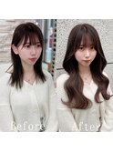 ナチュラルブラック#シールエクステ#くびれヘア#韓国#心斎橋