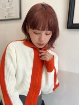 ハニーシブヤ(HONEY shibuya)&nbsp;ワイドバングくびれボブ×アプリコットオレンジ