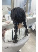 ツイン編み下ろし