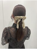 タイト編みおろし 結婚式ヘア お呼ばれヘア