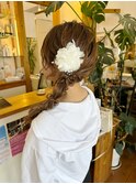 サイド編みおろしヘアアレンジ