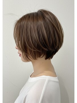 アントワープトーキョー(antwerp TOKYO) 30代40代丸みショート根元パーマ白髪ぼかしハイライト白髪染め