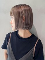 アルバム 新宿(ALBUM SHINJUKU)&nbsp;秋色くすみベージュ透明感カラーワンレンボブルフ_ba536002
