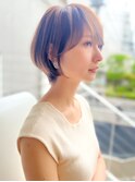斜め前髪グレージュカラーシルキーべジュマッシュパーマ[大宮]