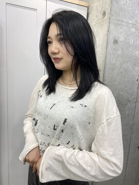 韓国レイヤーカットハッシュカット大人ヘア色気ヘア北千住