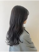 暗髪　透明感カラー　韓国風ブランジュ