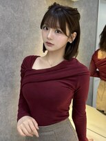 ロンドアヴァントゥス 池袋(Lond aventus)&nbsp;ワイドバングイメチェン美髪外ハネボブ+レイヤーカット韓国/池袋