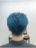 ダブルカラー×ターコイズ[津田沼駅/Men's/メンズカット/パーマ]