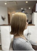 切りっぱなしワンレン外ハネ