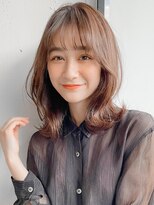 アグノス 青山(Agnos)&nbsp;縮毛矯正 くびれヘア レイヤーカット アプリコットオレンジ