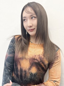 ココ 原宿(KOKO) 黒髪小顔クラゲヘアーオリーブグレーココアベージュレイヤー