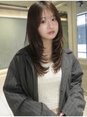 レイヤーカット　レイヤー　顔周り　韓国　透明感カラー　立川