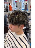 波巻きツイスト韓国ショートマッシュウルフメンズビジネス眉毛