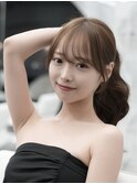 面長解消顔まわり 似合わせ韓国前髪 グレージュ ｢銀座｣