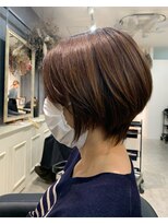 スイート ヘアデザイン(Suite HAIR DESIGN)&nbsp;全世代★大人かわいい前髪長めマニッシュ丸みショートボブ