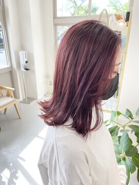 ラシク(racic) 【racic】ミディアムボブ×カシスピンクカラー