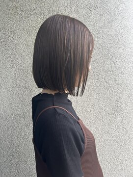 トップヘアーヒルズ 安城(TOP HAIR HILLS) ぱつっとしすぎないぱつっとボブ！/アースカラー