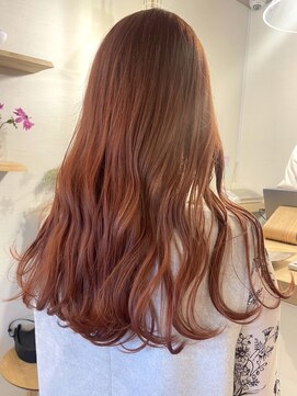 ミルヘアデザイン(mil hair design) ダブルカラーオレンジベージュカラーケアブリーチレイヤーカット