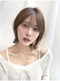 大人可愛い20代30代40代レイヤー切りっぱなしボブミディアム