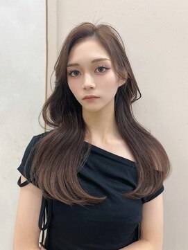 ジーナ 渋谷本店(Zina) 髪質改善*くすみベージュワンカールロング*美髪【Zina宮益坂】