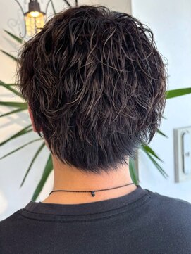 ベルメール ヘアー(Belle mer hair) メンズ 波巻きスパイラルパーマ マッシュショート ウェット 艶髪