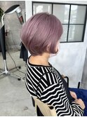 ピンクラベンダー×立体感ショート♪